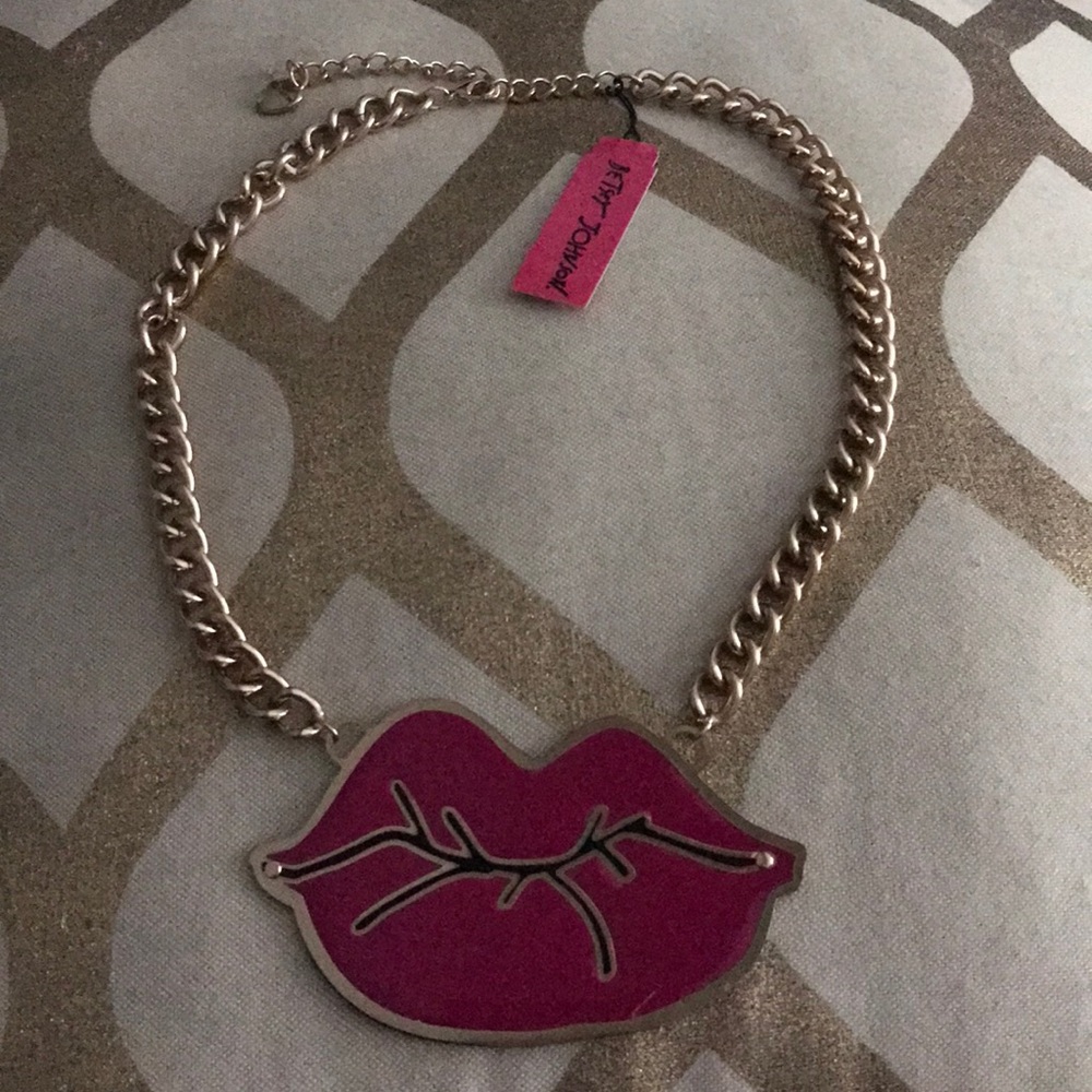 Betsey Johnson Lip Necklace
